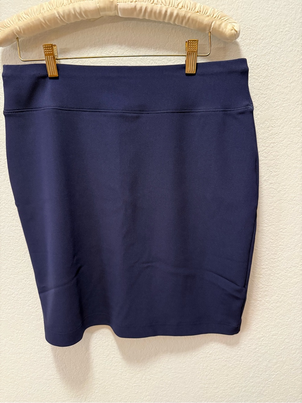Boston Proper Navy Pull-Up Pencil Skirt